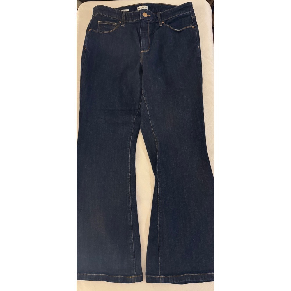 Ava & Viv Womens High Rise Flare Jeans Dark Wash Indigo Blue Size 17 Stretch - Picture 2 of 10